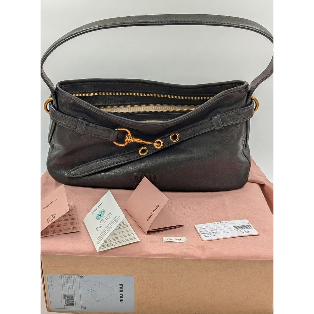 Miu Miu Aventure Shoulder Bag in Black Nappa - NWT